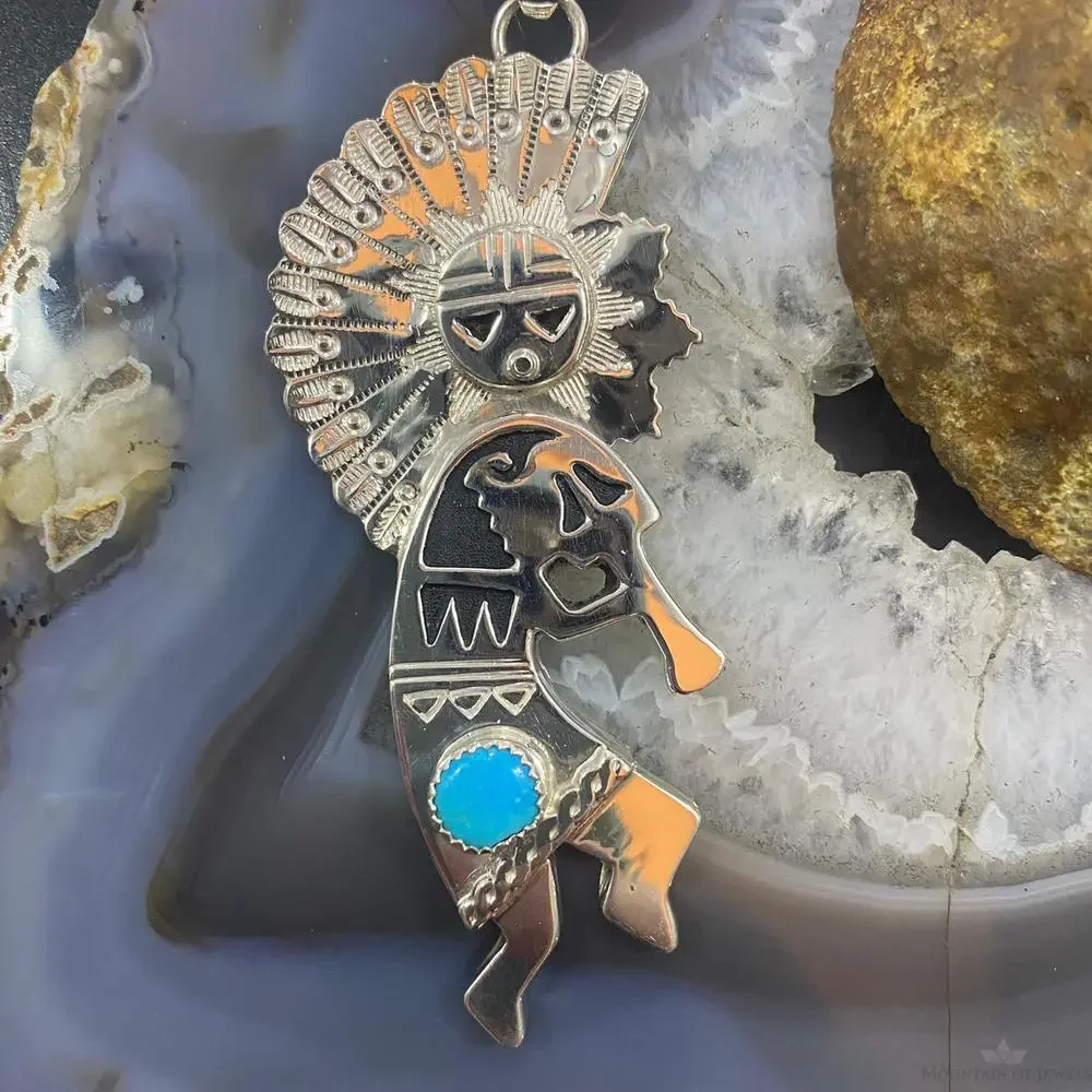 Alonzo Mariano Native American Sterling Kokopelli Kachina Dancer Pendant #2 - Picture 6 of 10